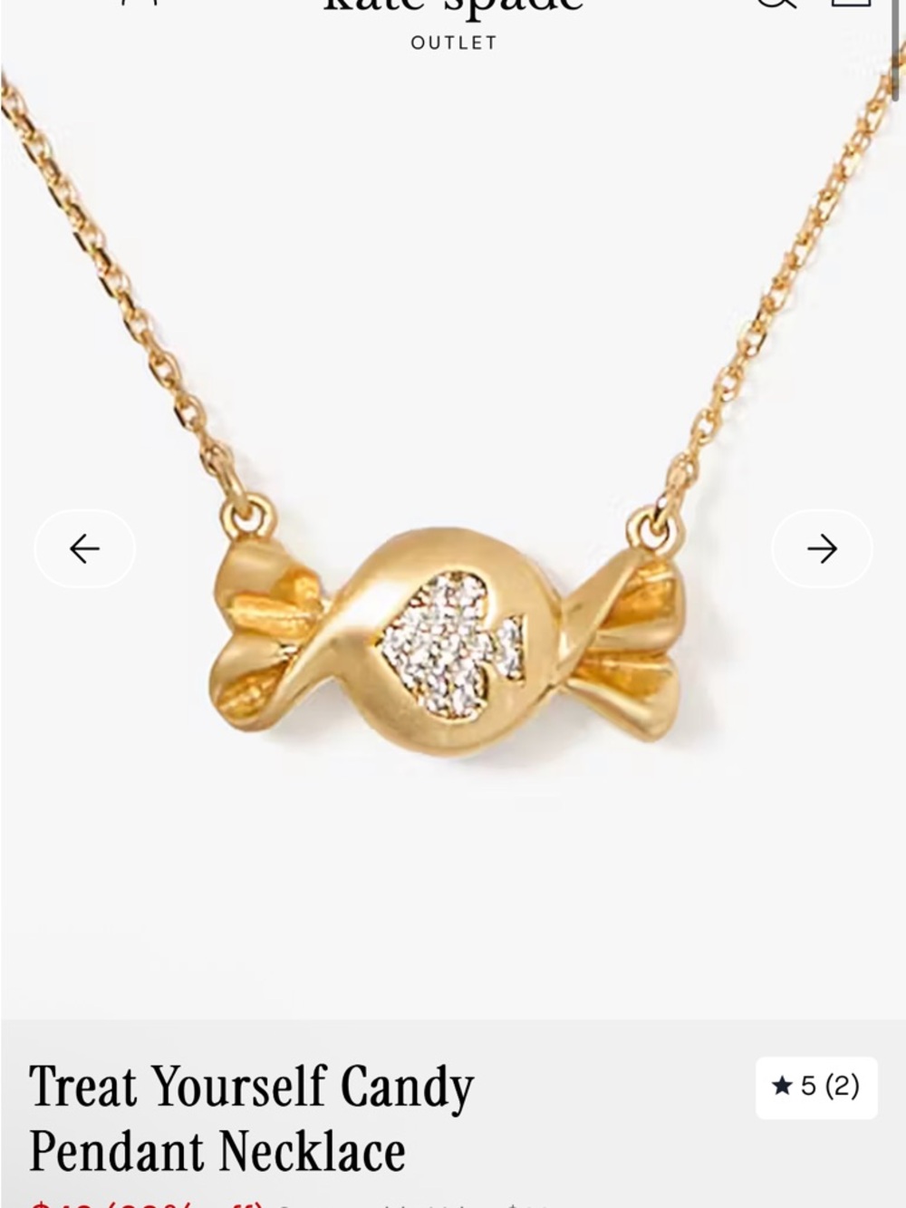 Kate Spade Treat Yourself candy 🍬 necklace